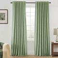 Uhitech Blackout Curtains For Bedroom Window 90 Inches Long Curtains Linen 100% Blackout Curtains For Living Room Thermal Curtai