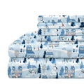 Bysure Christmas Snowman Printed Sheets 6 Pieces Set (King Size,Snowman), Winter Village Pattern Microfiber 15 Inch Deep Pocket