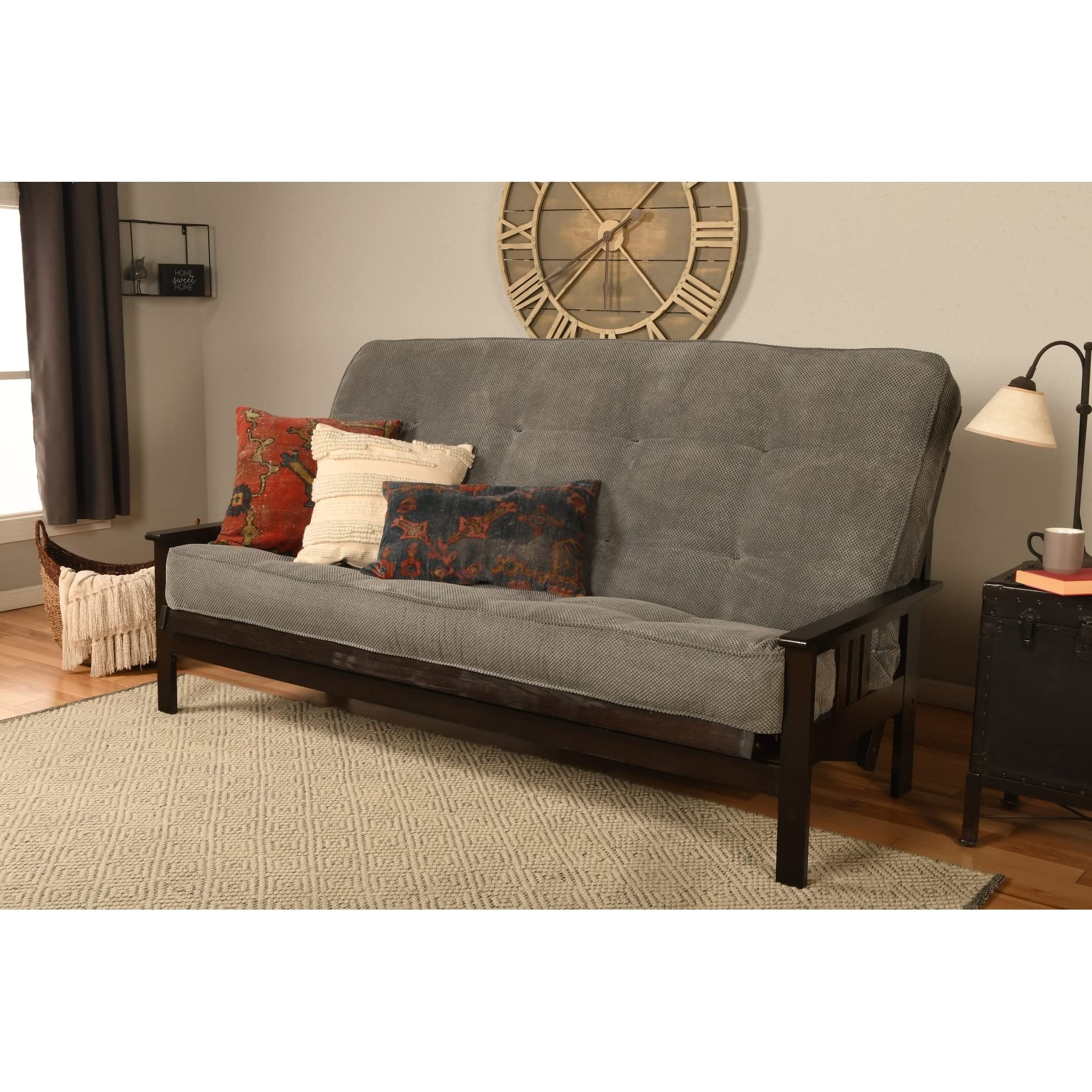 Somette Monterey Queen-size Futon Set in Espresso Finish with Marmont Mattress Marmont Mocha