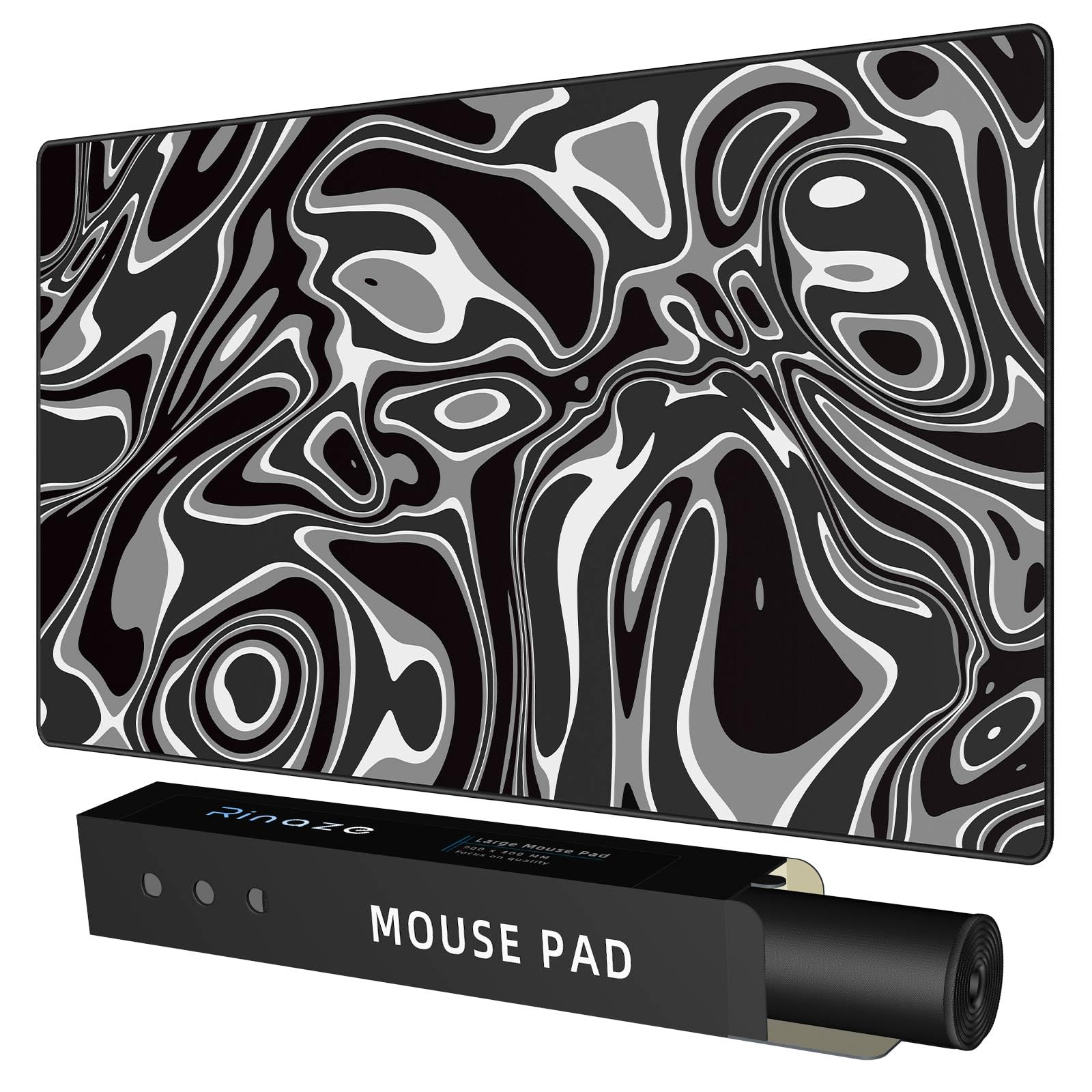 Rinaze Large Gaming Mouse Pad With Superior Micro-Weave Cloth, Extended Desk Mousepad With Stitched Edges, Anti-Slip Keyboard Pa