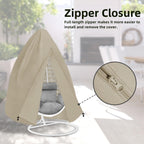 Easy-Going Patio Egg Chair Cover, Uv Resistant Waterproof Swing Hanging Egg Chair Cover With Zipper, Outdoor Wicker Single Seat Egg Chair Cover, Camel