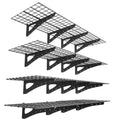4Pack 2x6ft Garage Shelving Wall Mounted, 2400 Lbs Heavy Duty Garage Wall Shelving Storage Shelves for Basement, Laundry Room, H