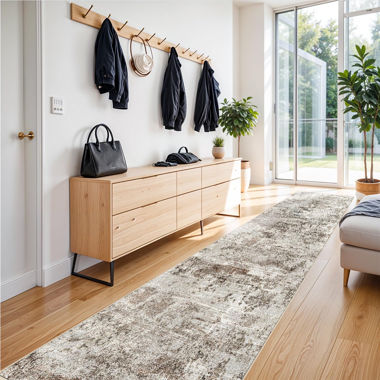 RUUGME Hallway Runner Rug 3x14 - runner Rug Stain Resistant for living room Non Slip Indoor Entryway Rubber Backing Carpet Bedro