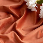 Miulee Burnt Orange Velvet Curtains 90 Inches Long 2 Panels- Back Tab & Rod Pocket & Pleated Fall Rust Terracotta Window Curtain