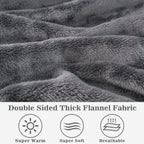 Waitu Wearable Blanket Hoodie, Thick Flannel, Adult Size, Gray, Model HGBK622 - Super Warm & Cozy with Sleeves and Giant Pocket