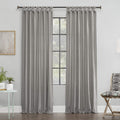 Archaeo Washed Cotton Twist Tab Curtain, 52 x 84, Silver Gray
