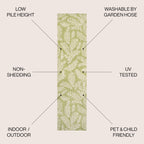 Jonathan Y Smb119D-210 Nevis Palm Frond Indoor Outdoor Area Rug, Coastal Casual Country Easy Cleaning,Bedroom,Kitchen,Backyard,Patio,Non Shedding 2 X 10, Green/Cream
