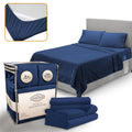 Abeero Home Twin Sheets Set - Luxury Hotel Bed Sheets - Soft Cooling Sheets with Elastic Corner Straps - Deep Pocket Microfiber 