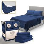 Abeero Home Twin Sheets Set - Luxury Hotel Bed Sheets - Soft Cooling Sheets with Elastic Corner Straps - Deep Pocket Microfiber 