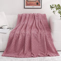 Dusty Pink Throw Blanket 50''  60'' Inches Gifts For Mom Fuzzy 3D Jacquard Decorative Flannel Fleece Super Soft Plush Cozy Blank