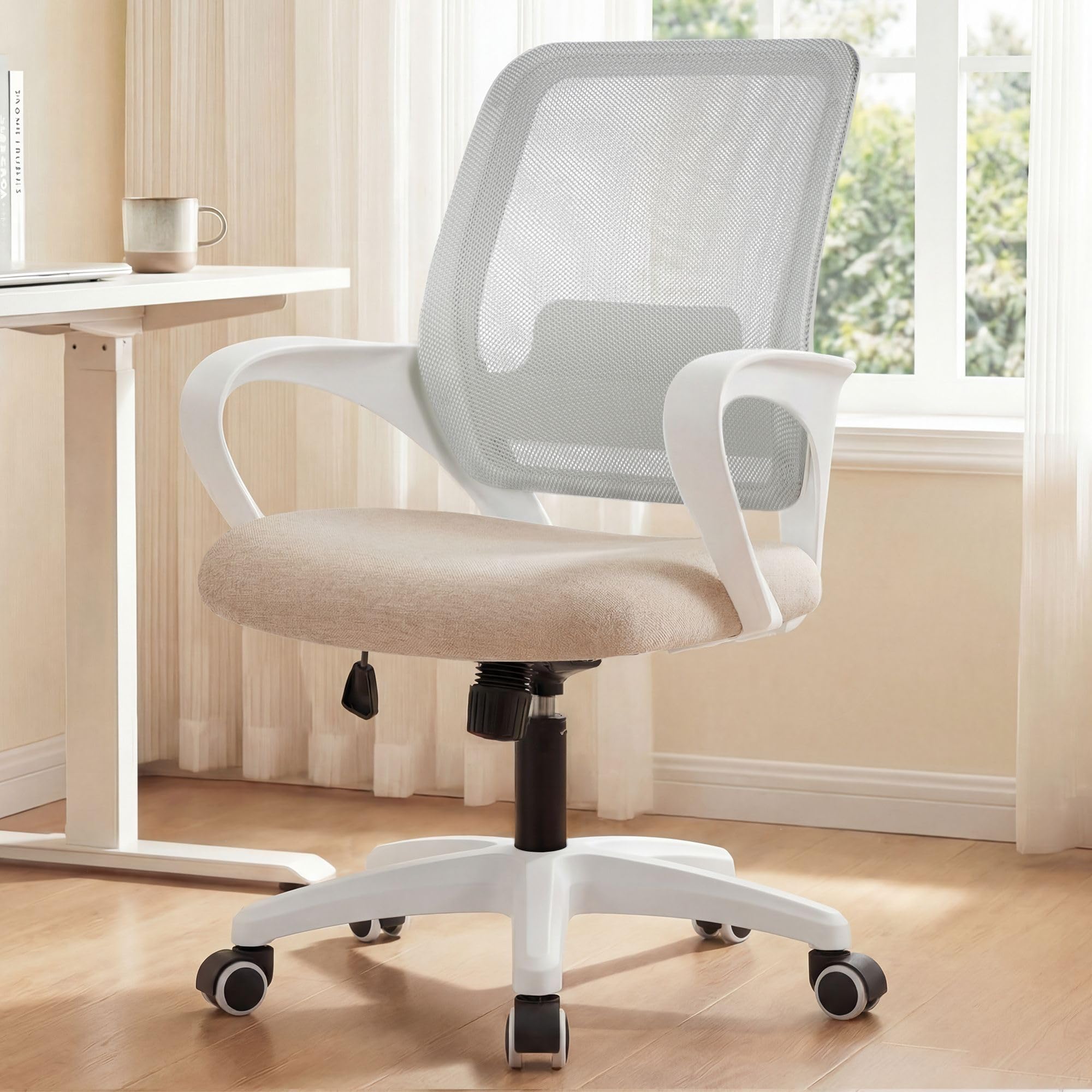 NEO Chair Office Desk Ergonomic Computer Mesh Chair with Lumbar Mid Back Support Adjustable Height Swivel Rolling Wheels Comfy T