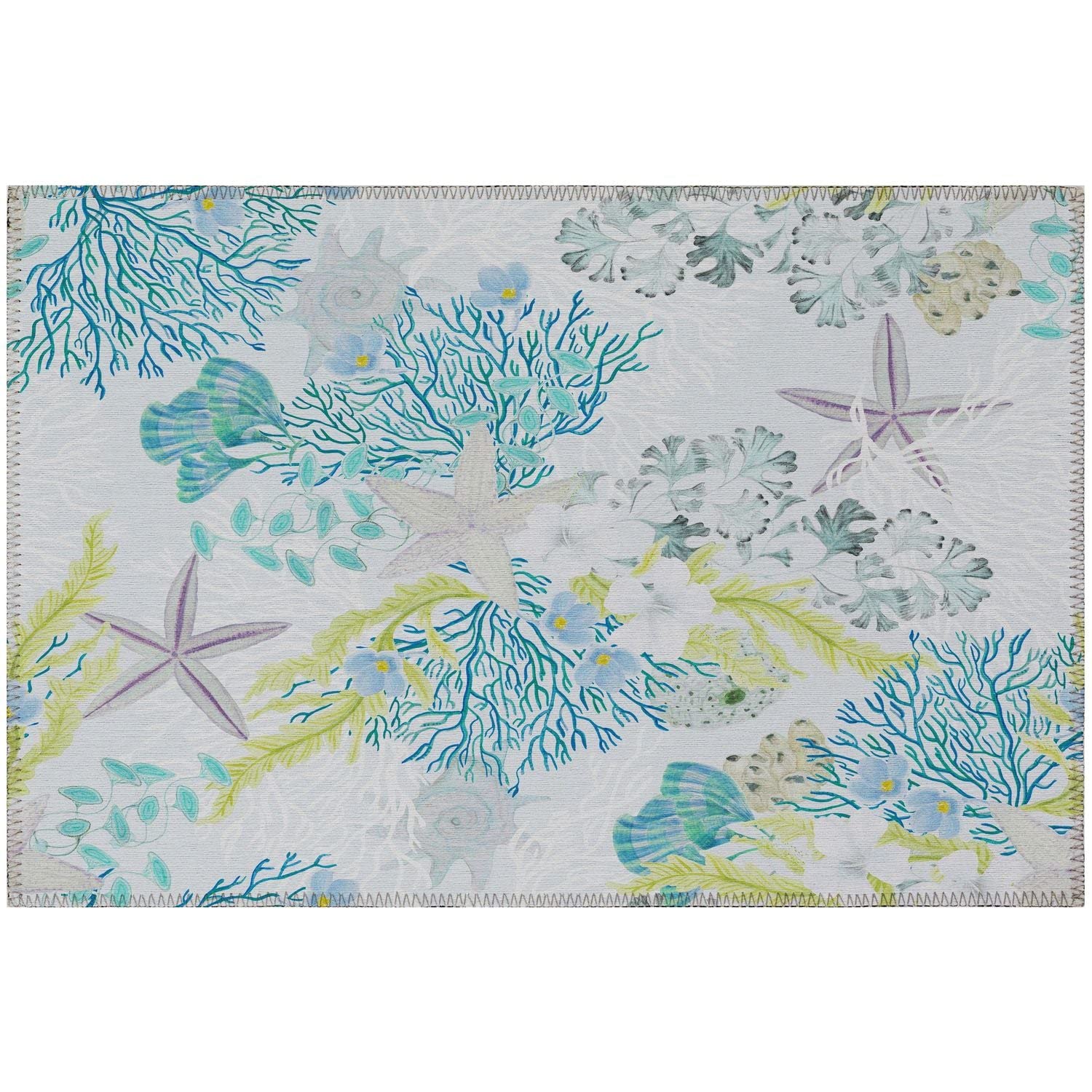 Seabreeze Sz1 Gray Coastal Rug Rectangle 10' X 14'