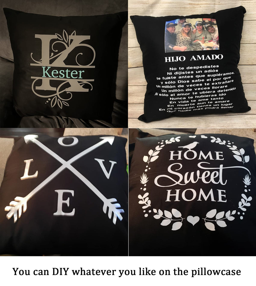 Thmyo 4-Pack 100% Cotton Comfortable Solid Decorative Throw Pillow Case Square Cushion Cover Pillowcase Sublimation Blank Pillow