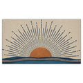 Nogrit Abstract Boho Sun Sunrise Sunshine Ocean Wave Mid Century Modern Waterproof Door Mat Outdoor Entrance 17X30 Inch Non-Slip