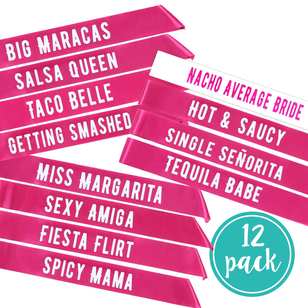 Final Fiesta Bachelorette Sashes | 12 Pack | 1 Bride To Be Sash And 11 Bride Tribe Sashes With Fun Final Fiesta Phrases