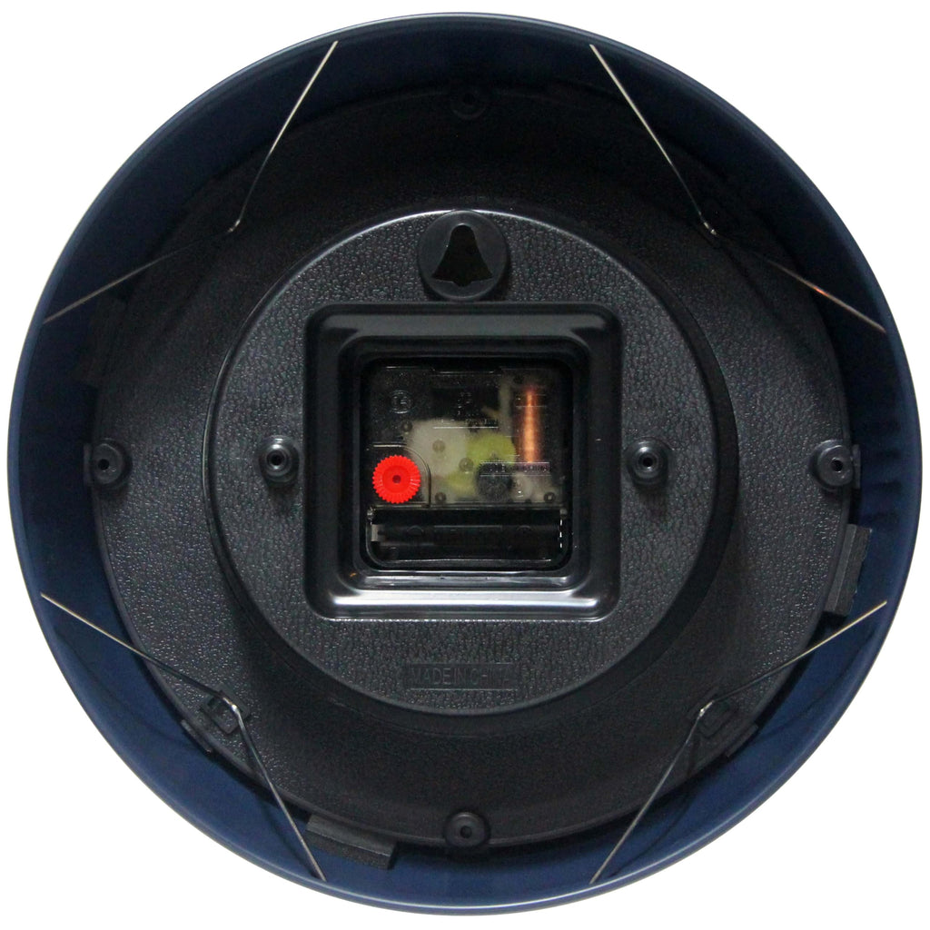 Infinity Instruments Retro 9.5 Inch Round Indoor Wall Clock, Navy Blue