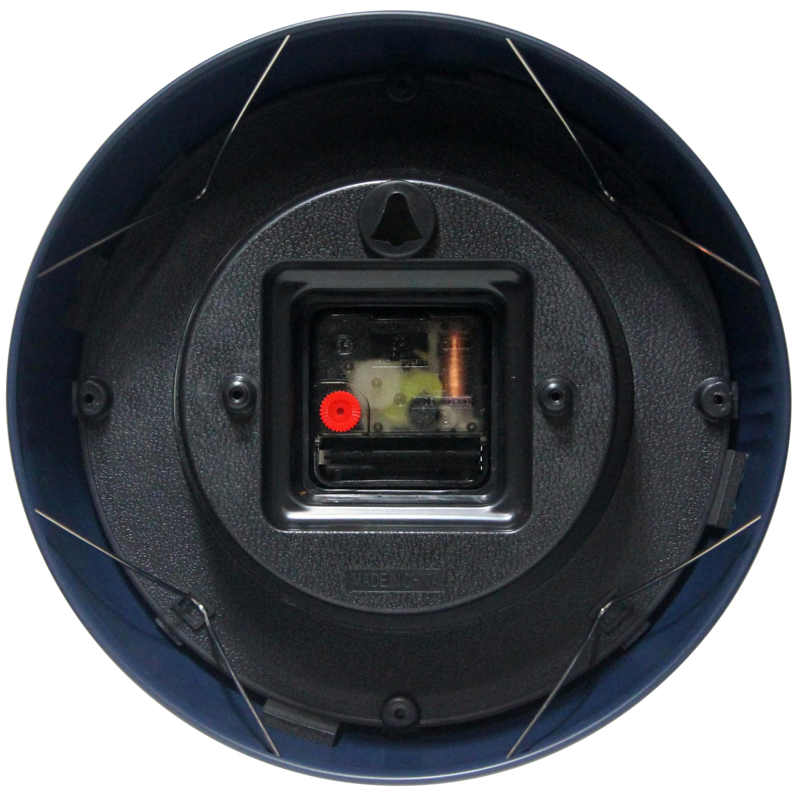 Infinity Instruments Retro 9.5 Inch Round Indoor Wall Clock, Navy Blue