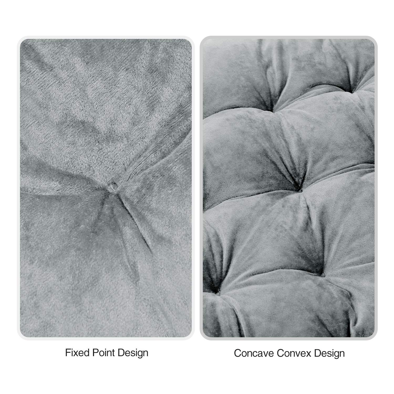 REDCAMP Chaise Lounge Chair Cushion, Grey Velvet, 65"x21", Comfortable Zero Gravity Pad for Indoor/Outdoor Use