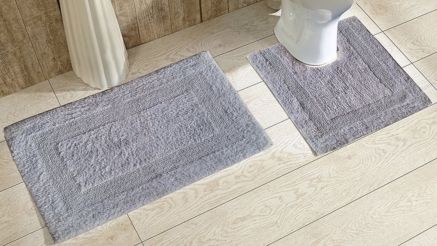 Modern Homes Modern Bath Mat (Grey, Cotton, Standard)