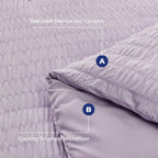 Hymokege Lavender Twin Comforter Set Seersucker 5 Pieces, All Season Luxury Bed In A Bag For Bedroom, Bedding Set With Comforter