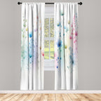Ambesonne Floral Window Curtains, Dreamy Composition Of Celestial Flowers With Fantasy Tones Abstract Garden, Lightweight Decora