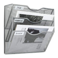 Pag Hanging Wall File Holder Mail Organizer Wall Mount Document Letter Rack, 3-Tier, Silver
