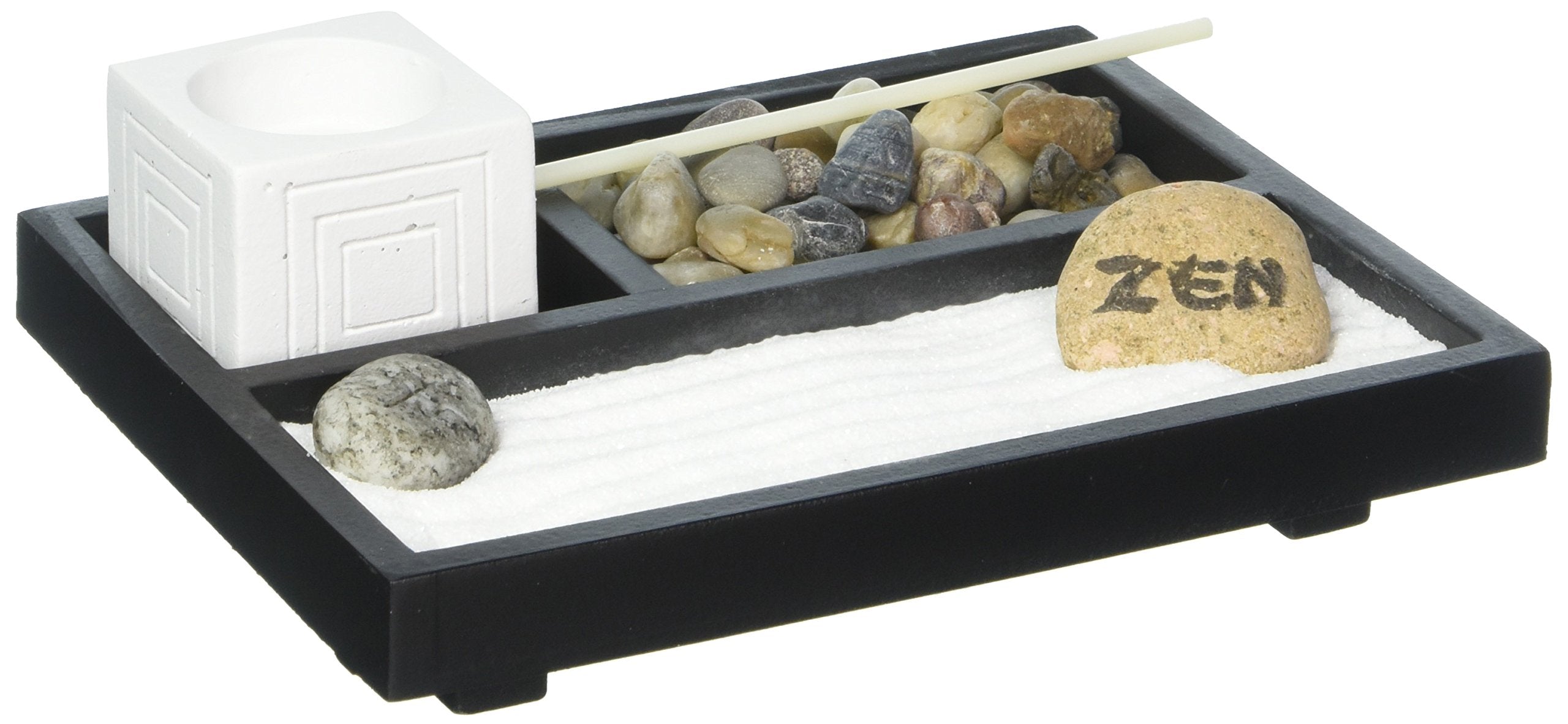 Koehler 13053 7 Inch Tabletop Zen Decorative Garden Kit, No Size, Beige