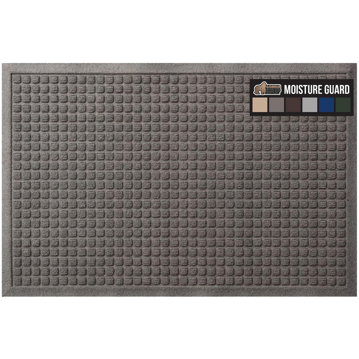 Gorilla Grip Ultra Absorbent Moisture Guard Doormat, Absorbs Up To 2.75 Cups Of Water, Stain And Fade Resistant, Spiked Rubber Backing, All Weather Mats Capture Dirt, Indoor Outdoor, 72X24, Charcoal