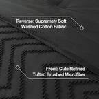 Litanika Dark Gray Queen Size Comforter Sets, 3 Pieces Lightweight Grey Chevron Tufted Bedding Comforter Set, Fluffy Down Altern