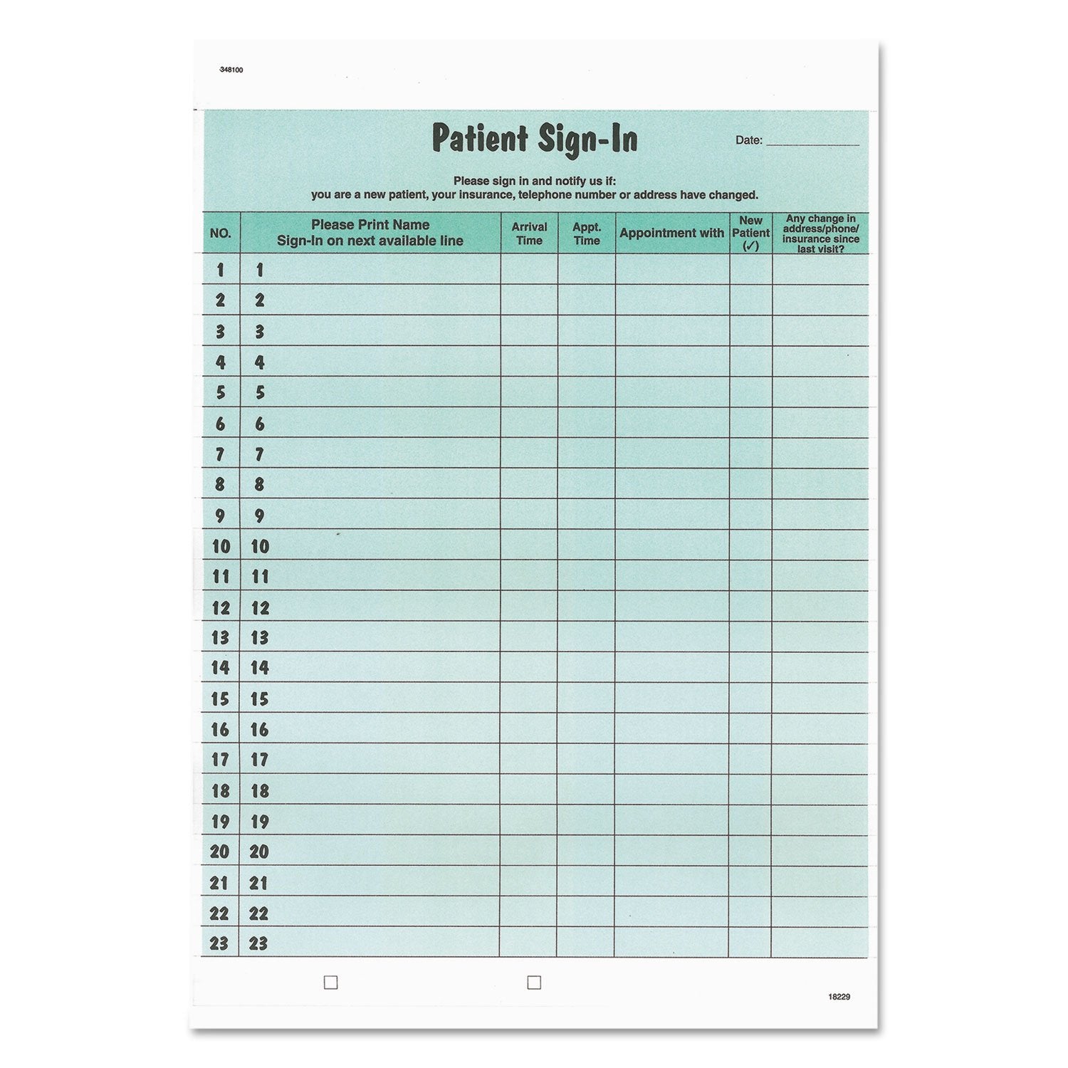 Tab14532 - Patient Sign-In Label Forms