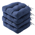 Ipynbap Outdoor Chair Cushions Set Of 4, Patio Furniture Cushions For Wicker Chair, 19X19 Tufted Outdoor Seat Cushions With Ties