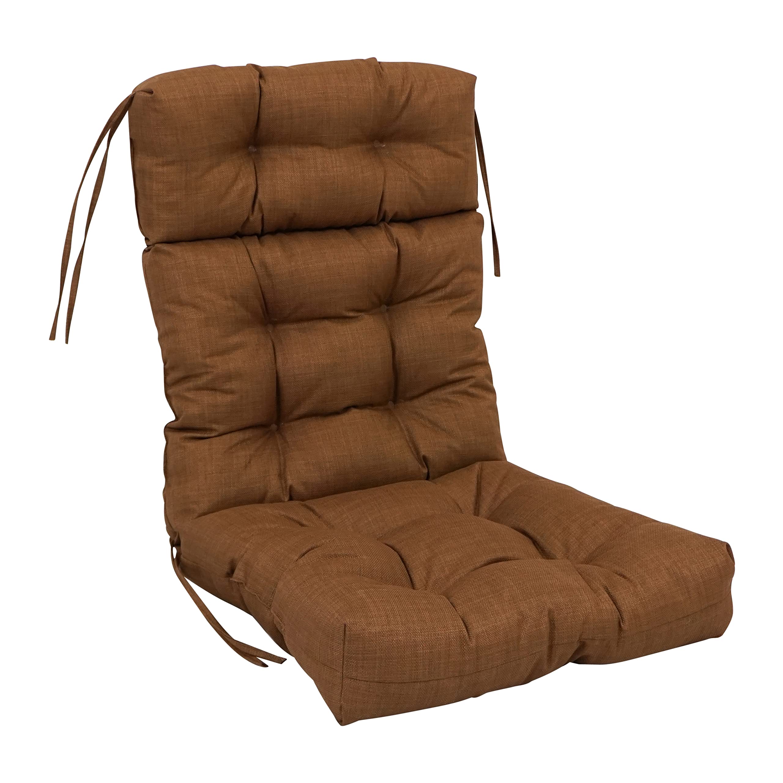 Blazing Needles Indoor/Outdoor Tufted Seat/Back Chair Cushion, 20 x 42, Mocha