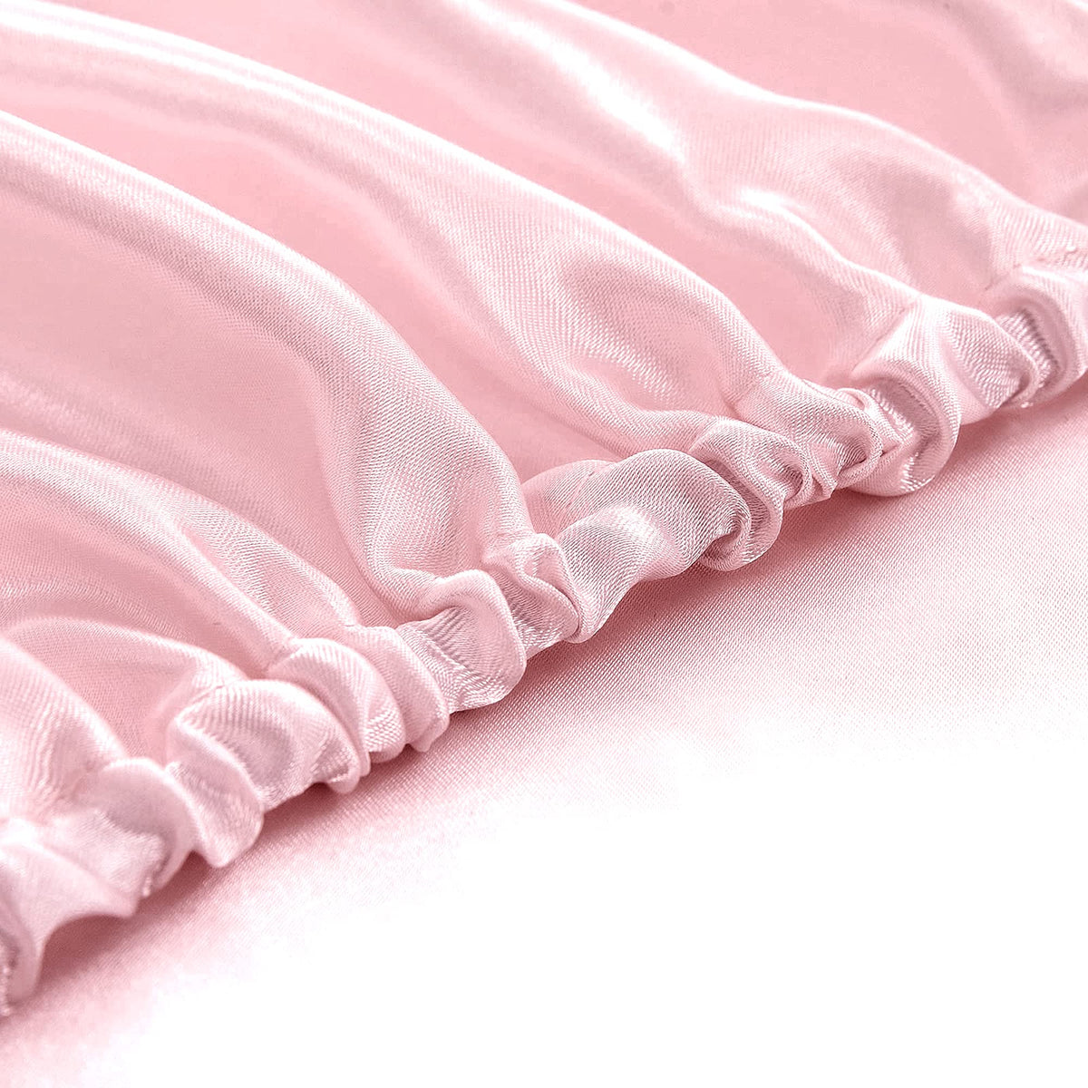 Homiest Blush Pink Satin Fitted Sheet King Size Fitted Bed Sheet, Deep Pocket Fitted Sheet Only, Luxury & Ultra Soft Bedding Fitted Sheet Single Bottom Bed Sheets Sold Separately