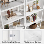 Tribesigns 4-Tier Open Bookshelf, 70.8' Industrial Wood Bookcase Storage Shelves With Metal Frame, Freestanding Display Rack Tall Shelving Unit For Office, Bedroom, Living Room (White, 1Pc)