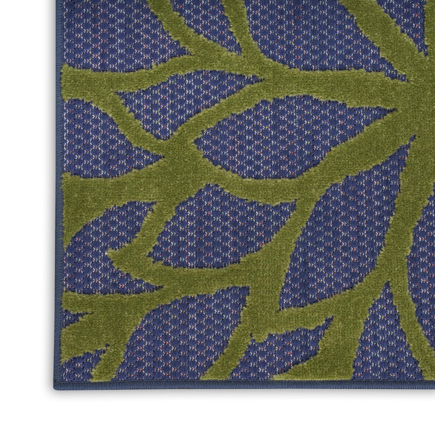 Nourison Aloha Indoor/Outdoor Modern Navy Multicolor 2'3' X 8' Area Rug, Easy Cleaning, Non Shedding, Bed Room, Living Room, Dining Room, Backyard, Deck, Patio (2X8)