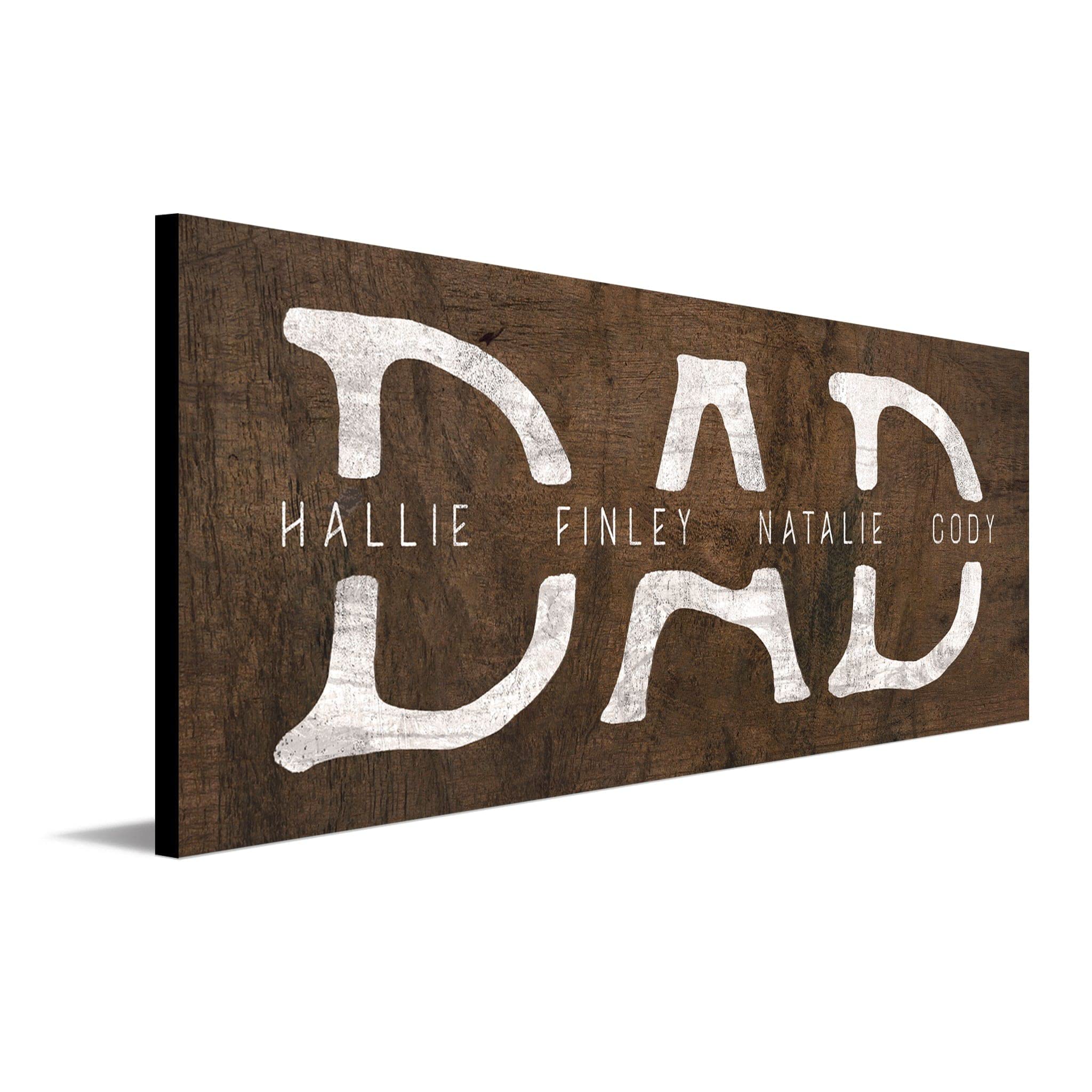 Personal Prints | DAD & Children Personalized Fathers Day Sign | Customized Gift for Dad from the Kids | Unique Custom Framed Ca