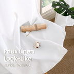 Bgment Pure White Curtains 54 Inch Length 2 Panels Set For Bedroom, Grommet Thick Linen Look Burlap Textured Light Filtering Privacy Window Drapes For Farmhouse Living Room, 42 X 54 Inch
