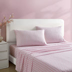 Betsey Johnson - Queen Bed Sheets, Soft & Lightweight Bedding, Fade & Wrinkle Resistant (Wonderland Stripe Pink, Queen)