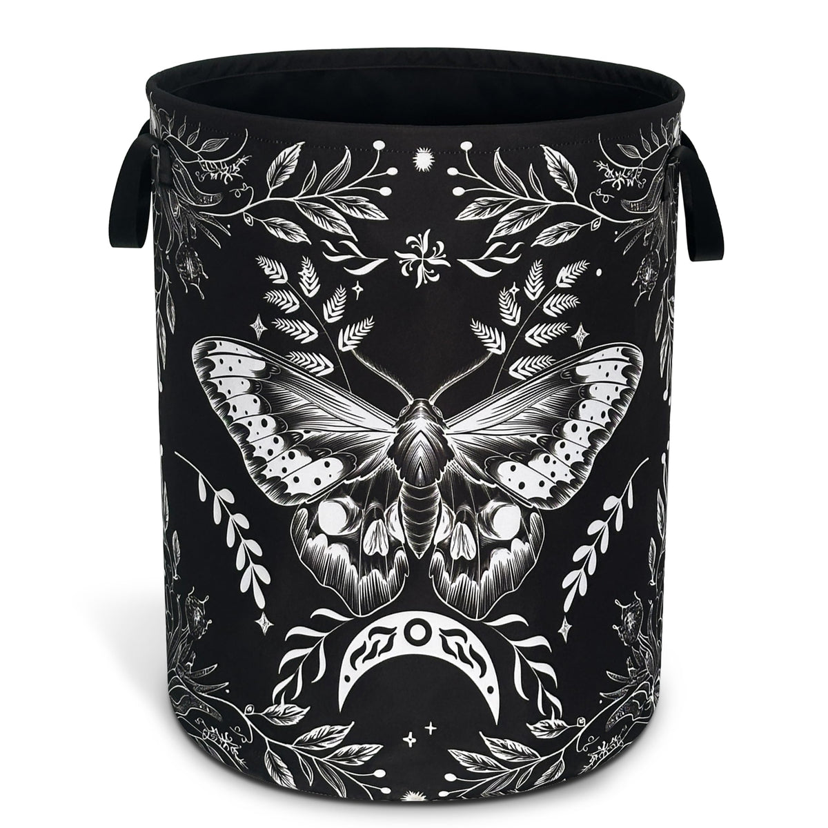 Moth Butterfly Laundry Basket Foldable Oxford Cloth Hamper 18.9 x 16.5 Inch