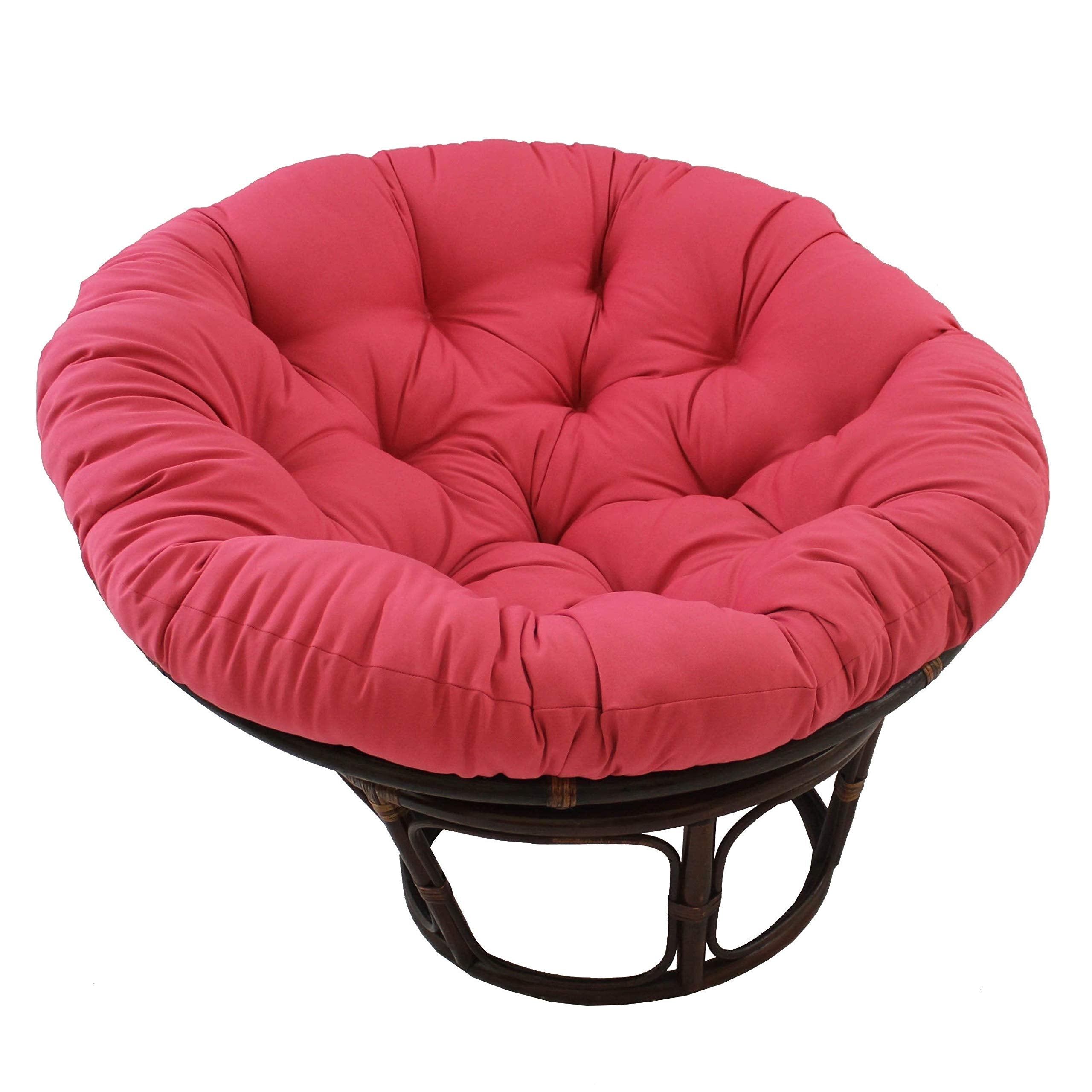 Blazing Needles Twill Papasan Cushion, 48" x 6" x 48", Ruby Red