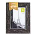 Kiera Grace Emery Resin Unique Farmhouse Picture Frame, 5 x 7, Blackended Wood