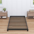 Nailsong 4 Inch Twin Bed Frames Low Profile, Twin Platform Bed Frame No Box Spring Needed, Heavy Duty Metal, Easy Assembly, Blac