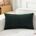 Ugasa Velvet 12X20 Inch Lumbar Soft Throw Pillow Cover Boho Striped Decorative Both Sides Solid Rectangular Cushion Case For Cou