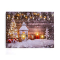 NIKKY HOME 16 x 12 Decorative Christmas LED Lighted Canvas Wall Art Prints Tree and Candles Picture Winter Snow Scene for Holida