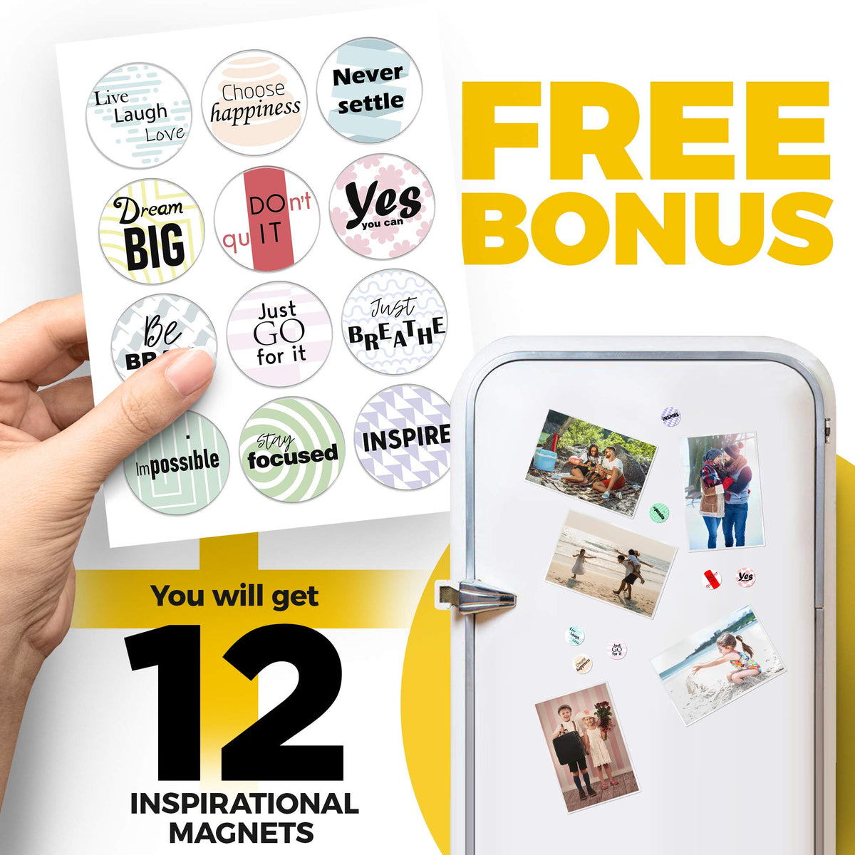 Magnetic Picture Frames - 4X6 12 Pcs, Picture Magnets For Refrigerator - Magnetic Picture Frame Set - Magnet Photo Frames For Fr