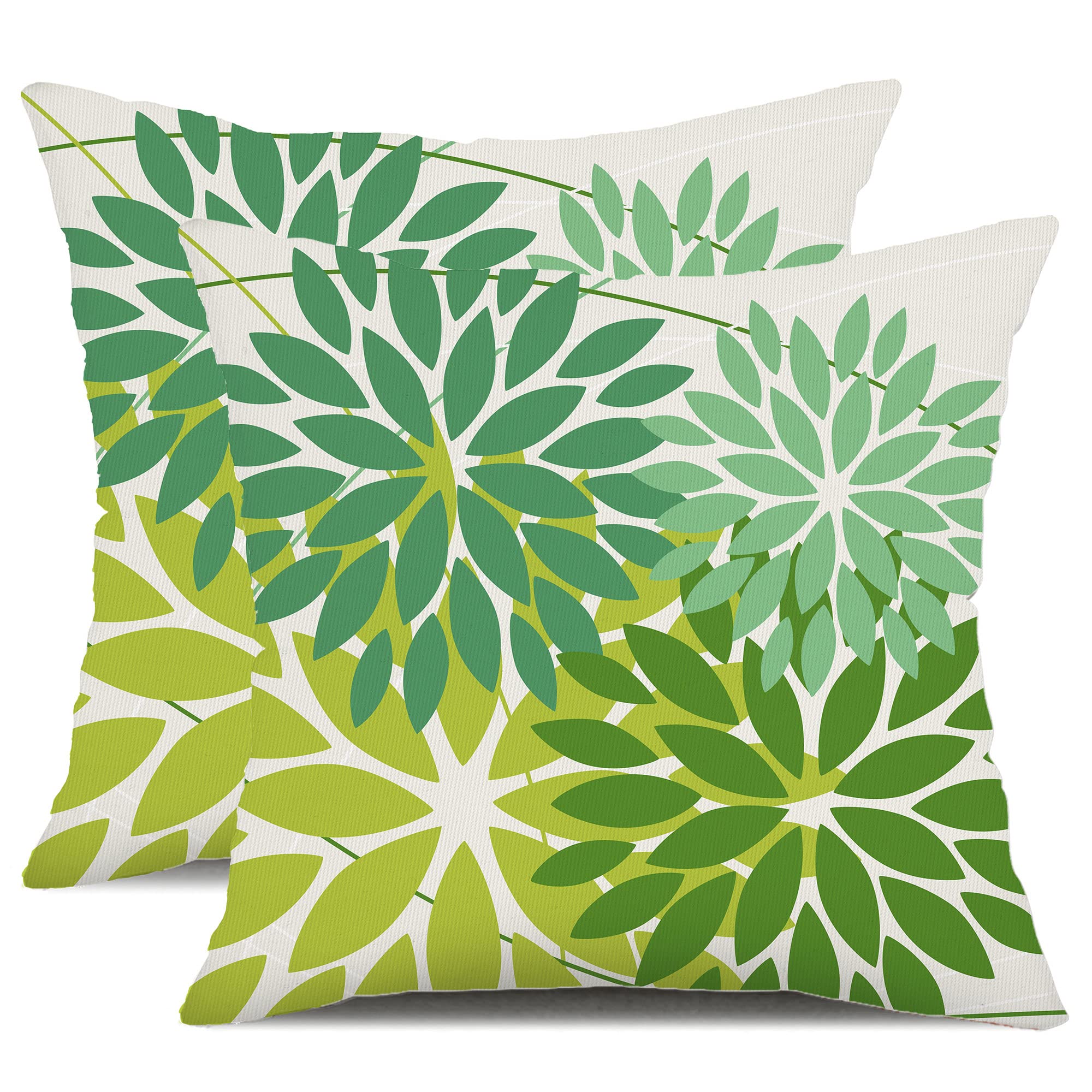 Dfxsz Outdoor Throw Pillow Covers 20X20 Inch Set Of 2 Waterproof Spring Summer Geometric Elegant Dark Light Green Outdoor St Pat