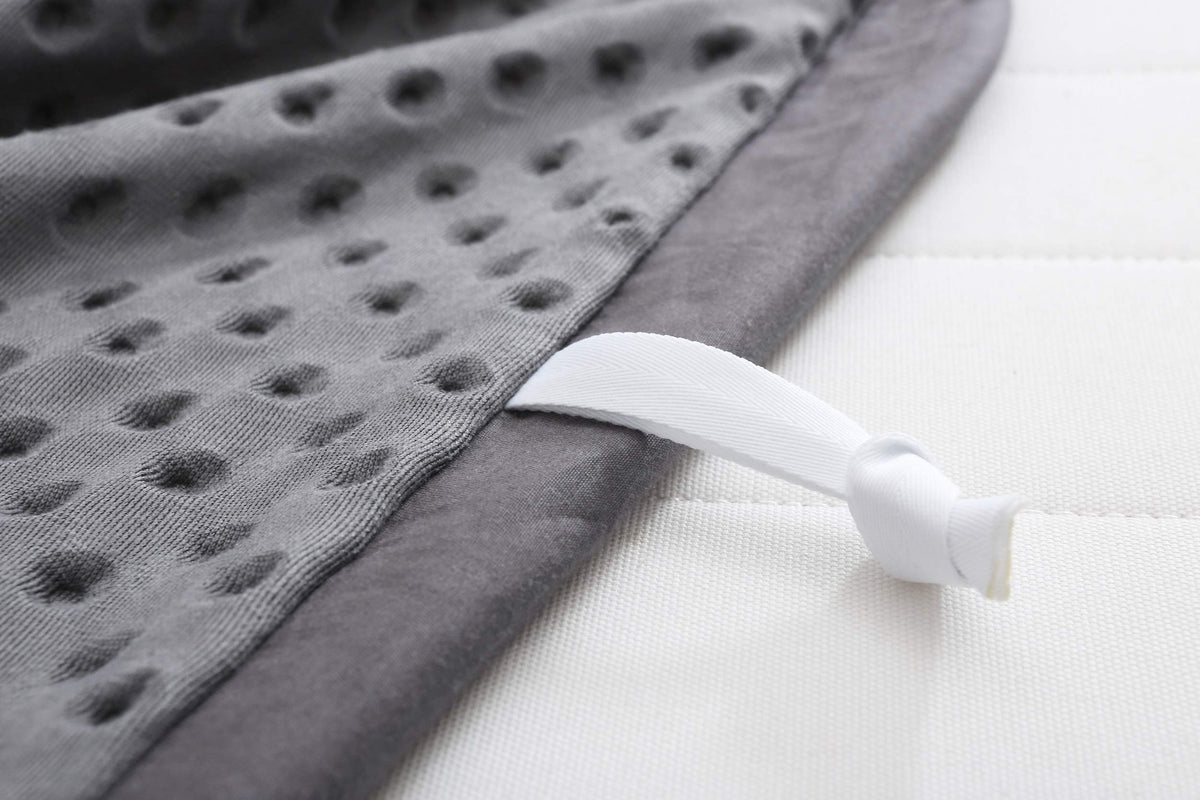 F.Y.Dreams Weighted Blanket Duvet Cover 60X80 Inches With 8 Ties,Zipper On Long Side/Cotton&Minky Dot, Dark Grey/Just Duvet Cove