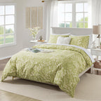 Honeilife Wildflower Duvet Cover King - 100% Cotton Comforter Cover Sets, 3-Pc Comfortable Floral Duvet Cover Sets, Soft & Breat