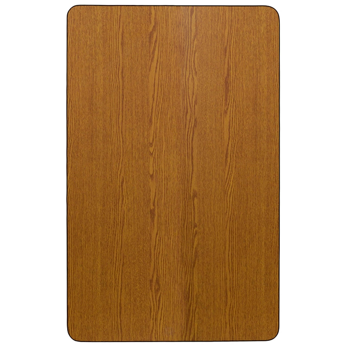Flash Furniture Wren 24''W x 48''L Rectangular Oak Thermal Laminate Activity Table - Height Adjustable Short Legs