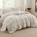 Bedsure Beige California King Comforter Set - 4 Pieces Pinch Pleated Bed Set, Down Alternative Bedding Sets For All Season, Incl
